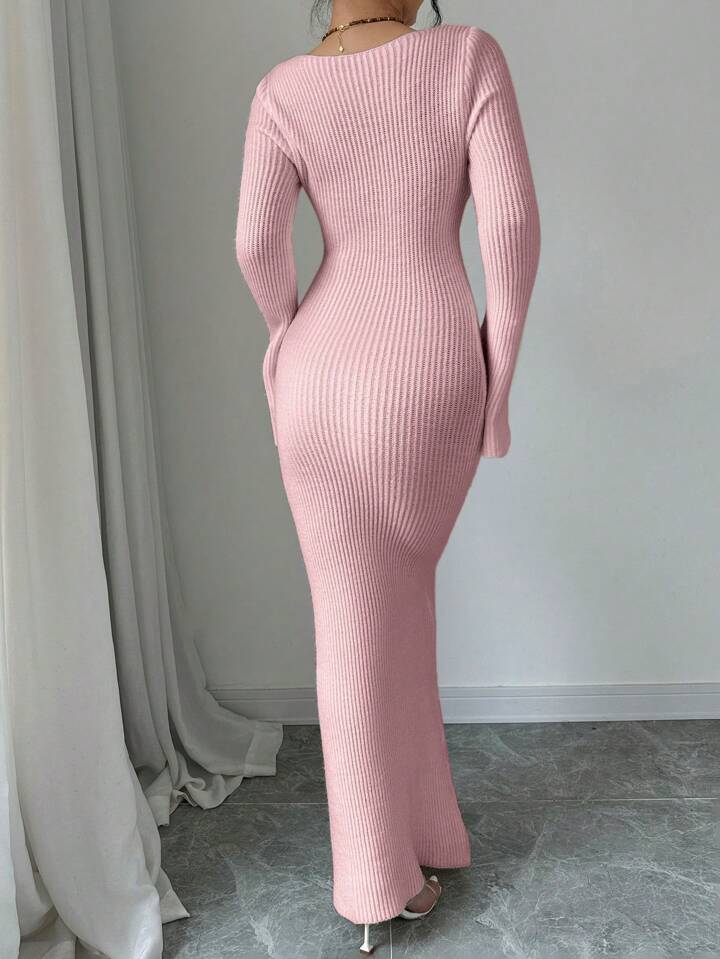 Blush Bloom Knit Maxi Dress