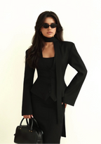 Lady in Black Blazer Top