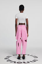 Bubblegum Cut-Out Wide Leg Jeans