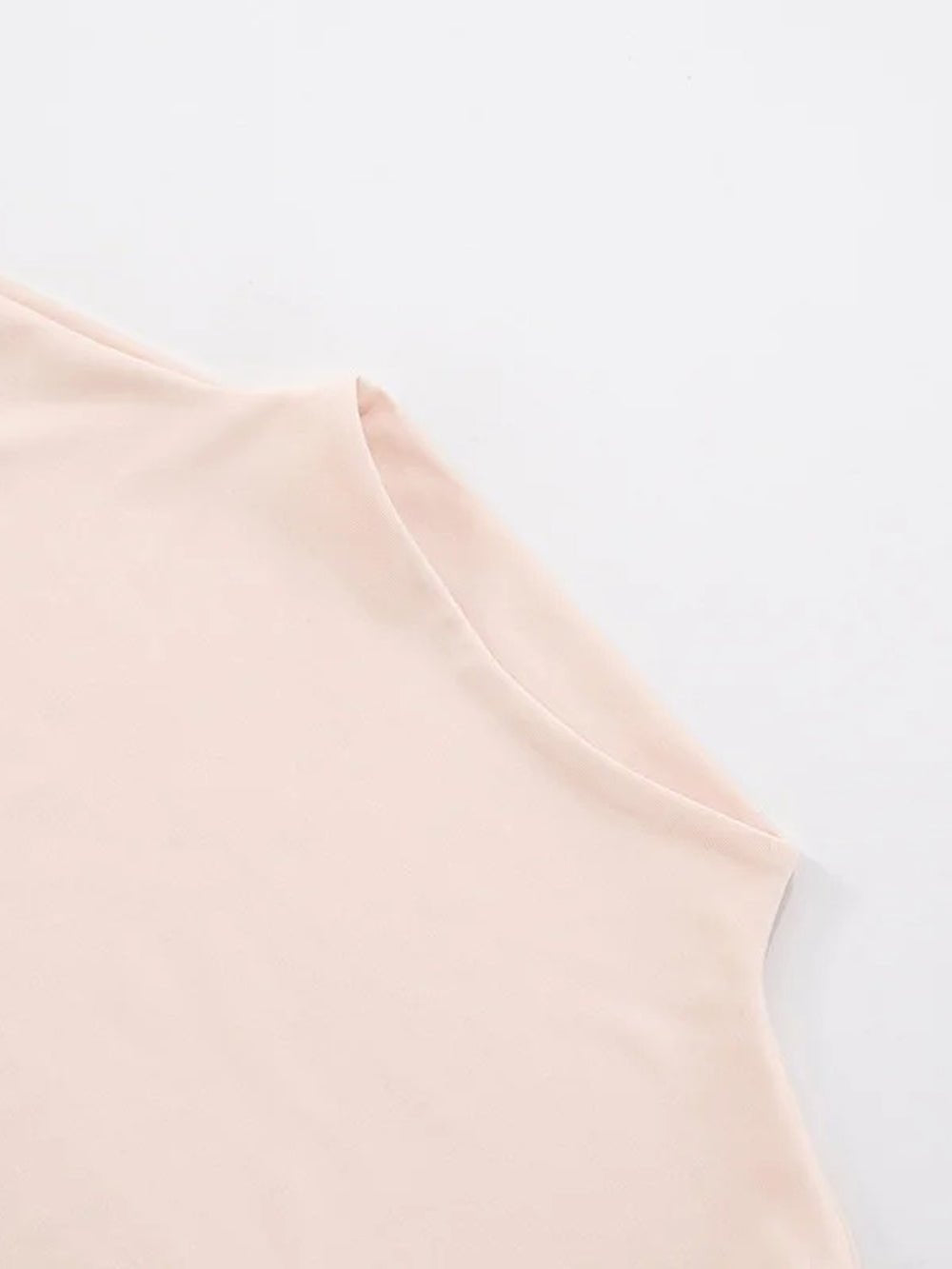 Blush Cutout High Neck Ruched Mini Dress