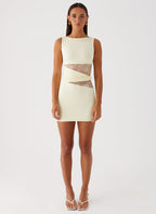 Ivory Lace Cutout Mini Dress