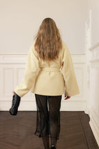 Cream Belted Wrap Coat – Timeless Minimalist Outerwear