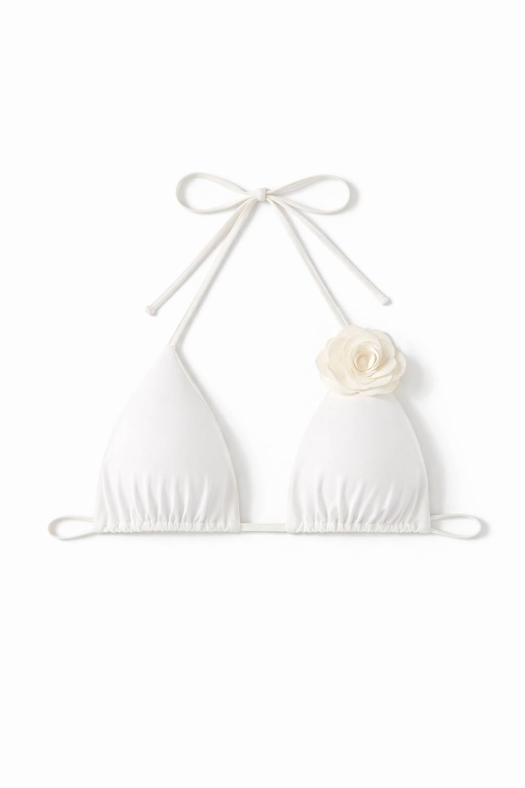 White Rose Appliqué Tie Bikini Set – Peach Motel Swimwear
