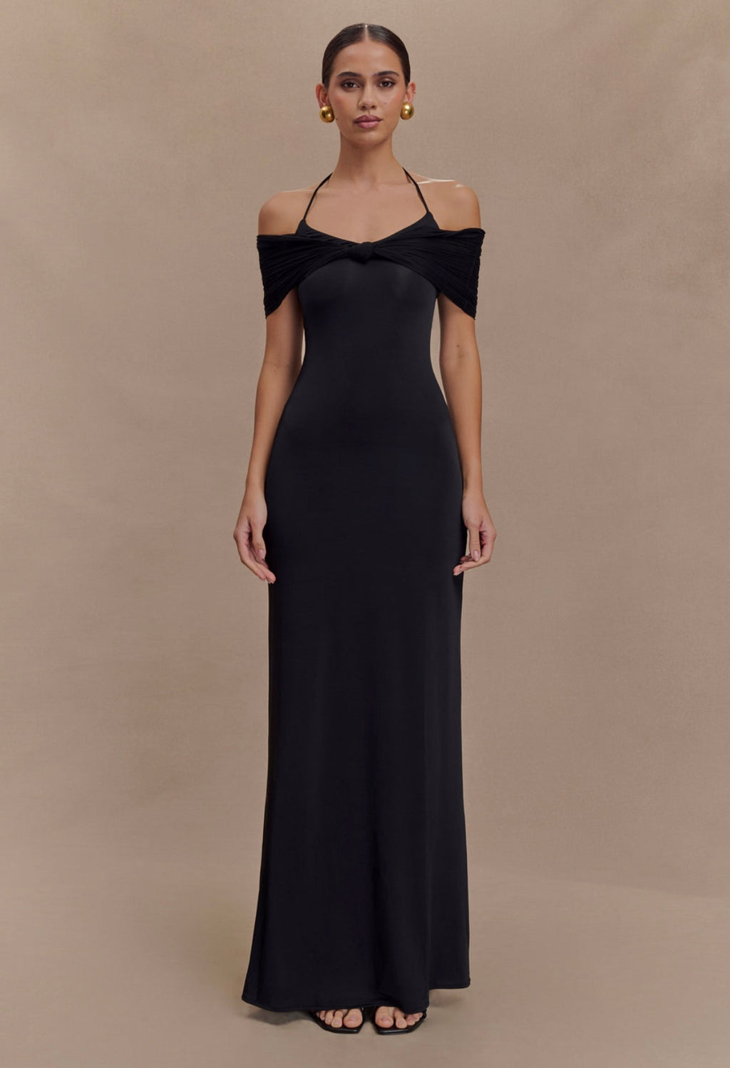 Black Off-Shoulder Maxi Gown