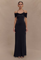 Black Off-Shoulder Maxi Gown