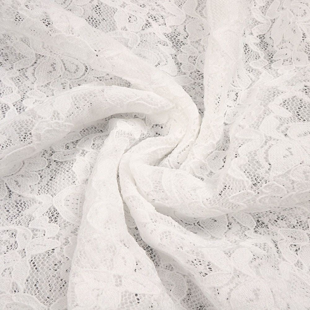 Ivory Lace Maxi Dress with Draped Overlay