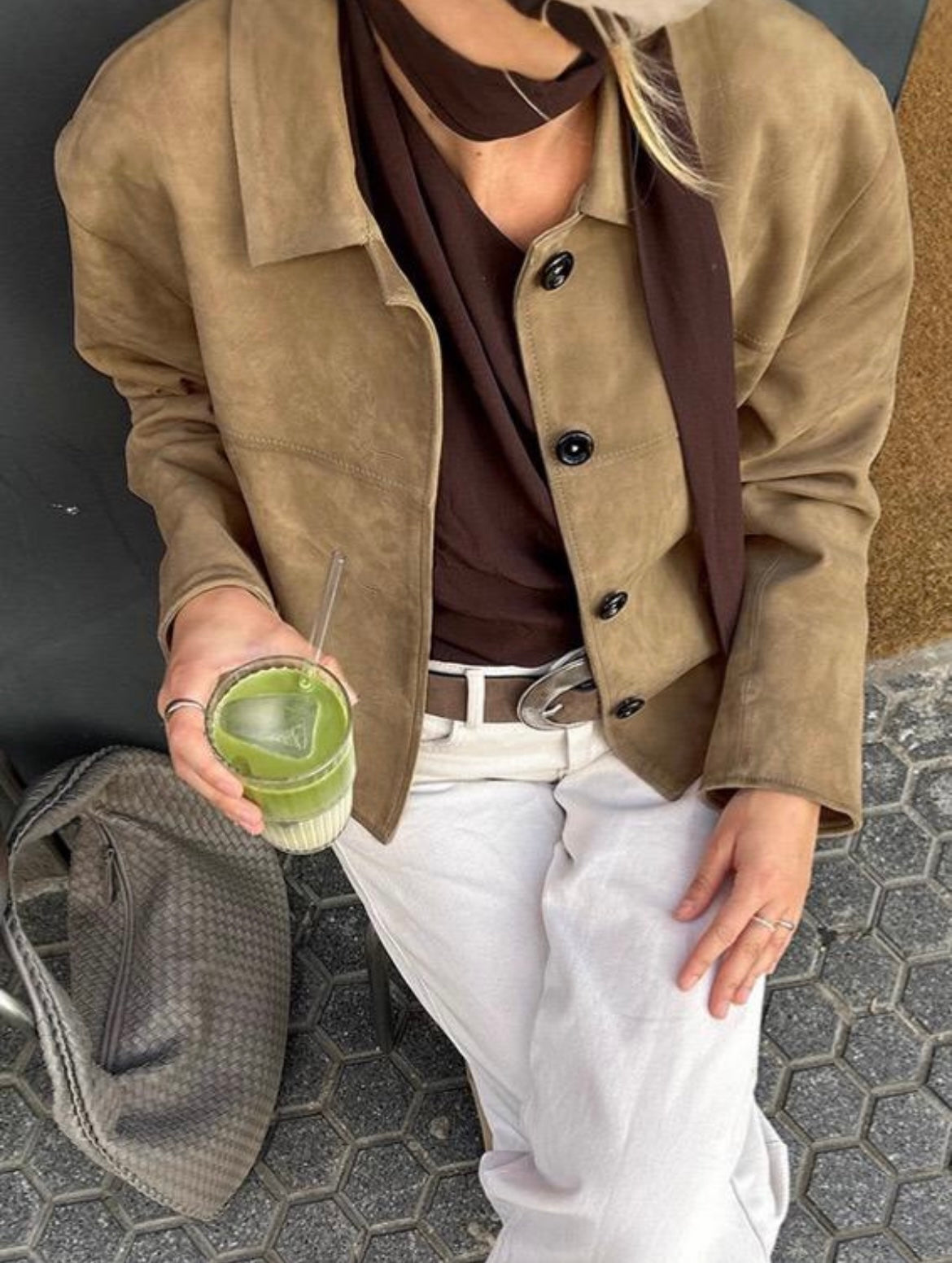 Tan Suede Cropped Jacket