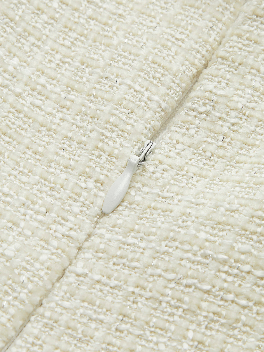 Vienna Mini Dress with Black Trim |Ivory Bouclé Fit & Flare Dress