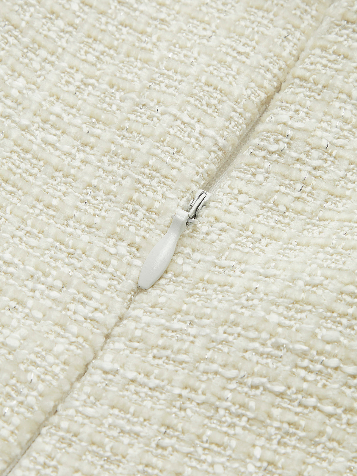 Vienna Mini Dress with Black Trim |Ivory Bouclé Fit & Flare Dress