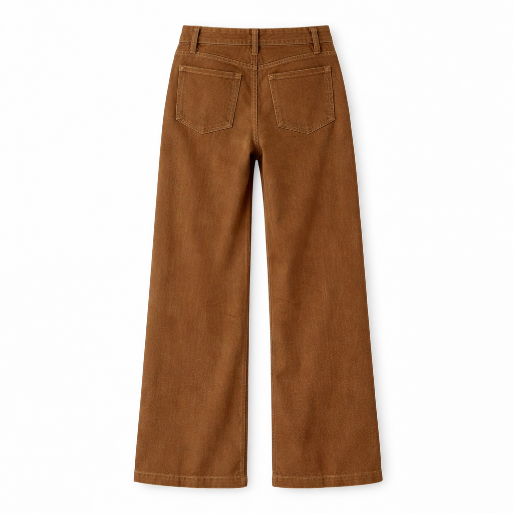 Women’s Brown Wide-Leg Pants with Side Button Detailing – Designer-Inspired 2026 Trend