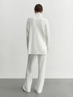 Cozy Knit Turtleneck Lounge Set – Available in Brown, Black, and White