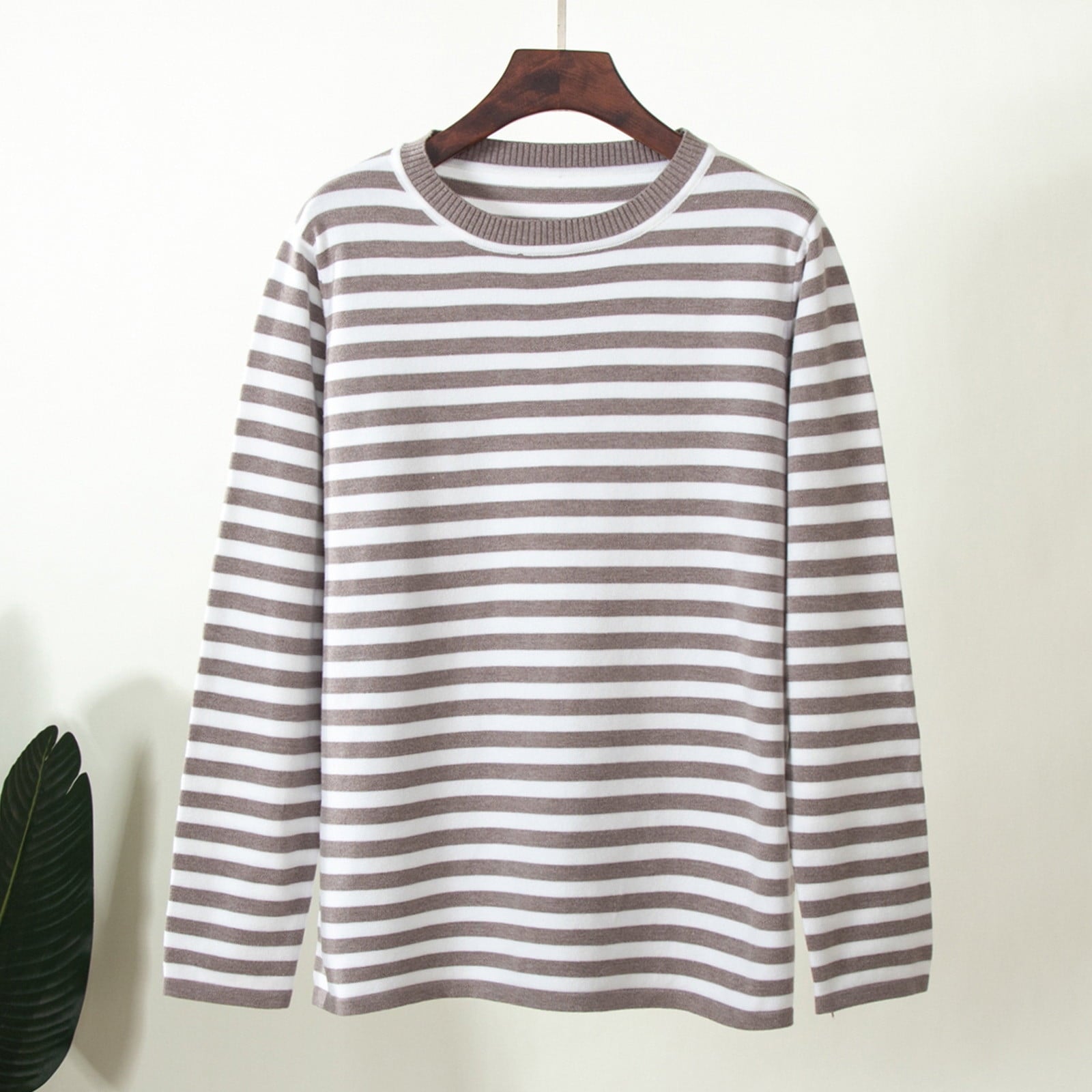 Striped Long Sleeve Knit Top – Casual Everyday Essential