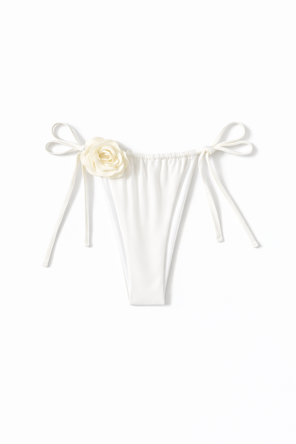 White Rose Appliqué Tie Bikini Set – Peach Motel Swimwear