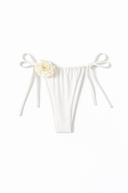 White Rose Appliqué Tie Bikini Set – Peach Motel Swimwear