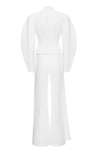 Elegant White Structured Set – Tailored Blazer & Wide-Leg Trousers | Peach Motel