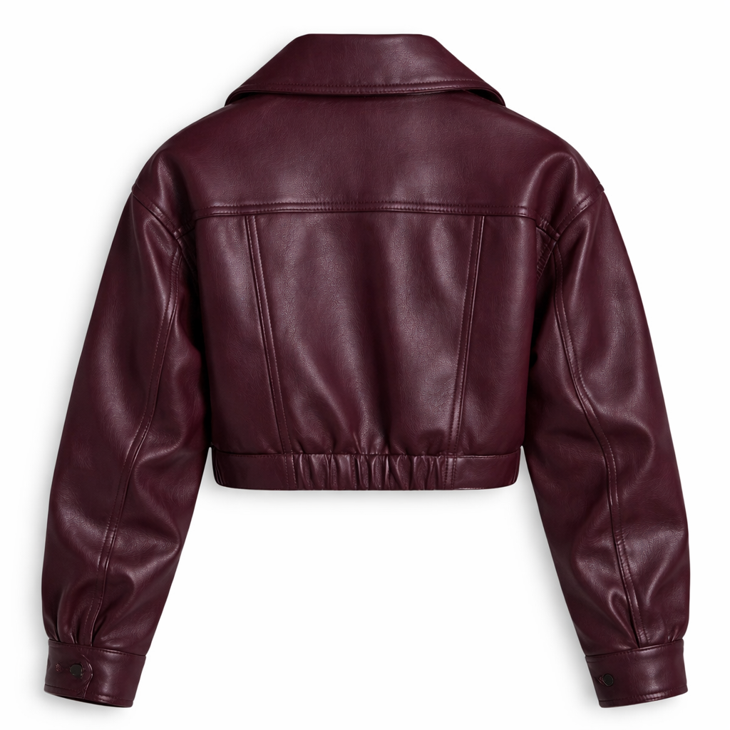 Merlot Magic Crop – Burgundy Jacket