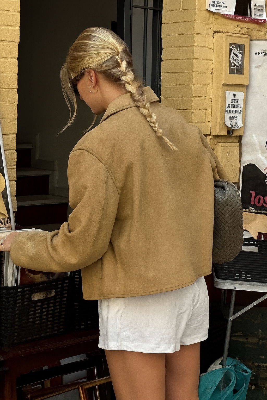 Tan Suede Cropped Jacket