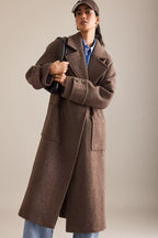 Oversized Wool Blend Long Coat in Chocolate Brown – Peach Motel Outerwear