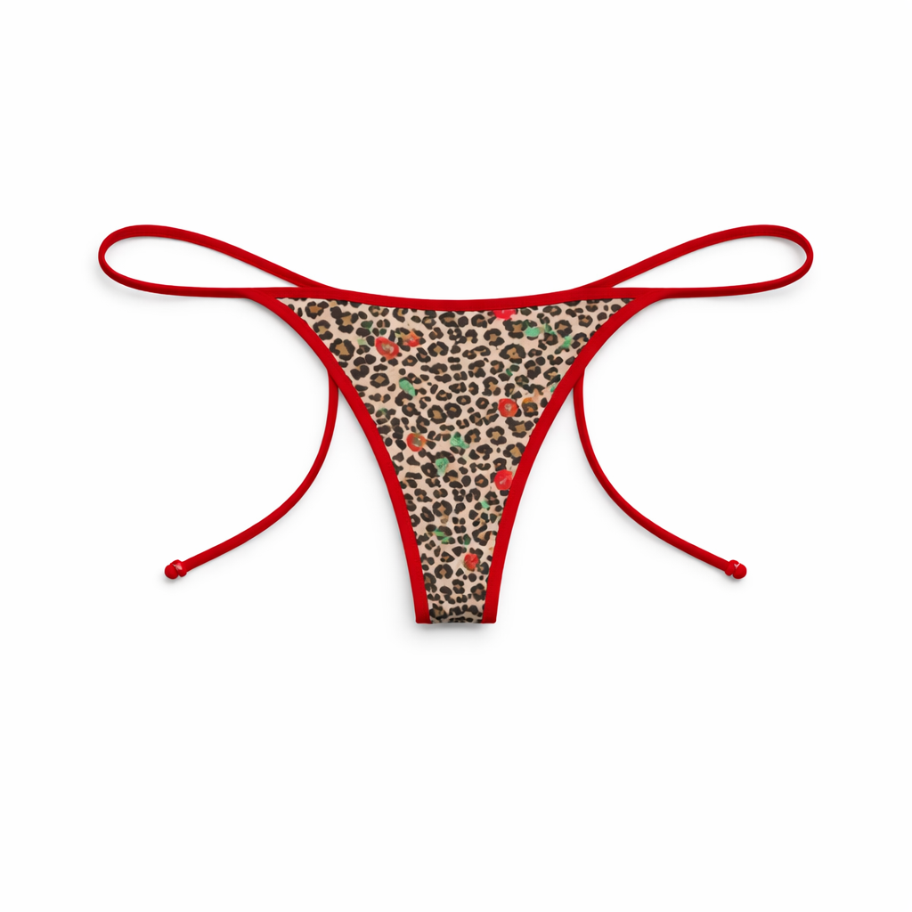 Cherry Leopard Print Triangle Bikini – Peach Motel Swimwear