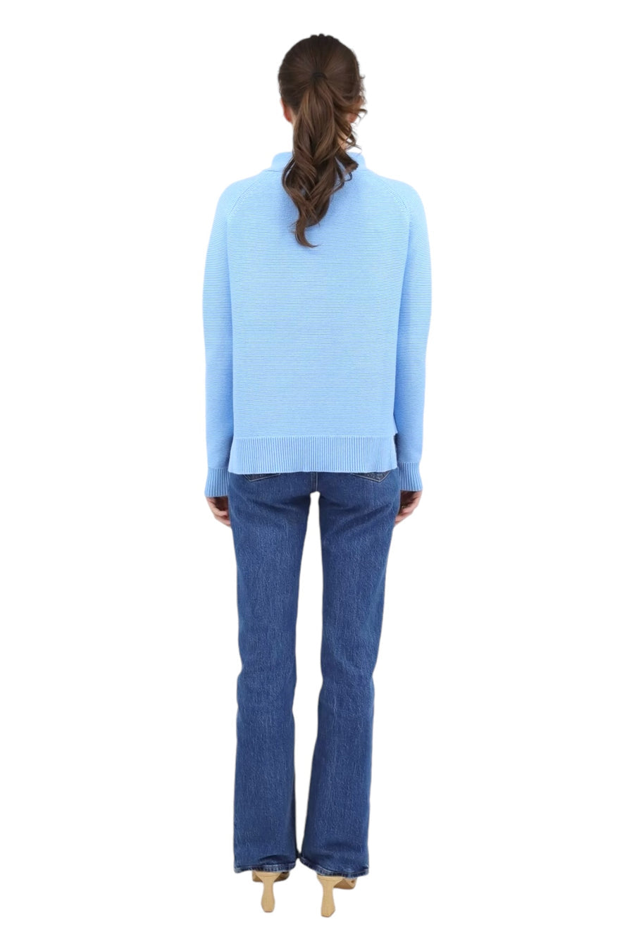 Sky Blue Knit Pullover Sweater – Classic Lightweight Women’s Knitwear | Peach Motel