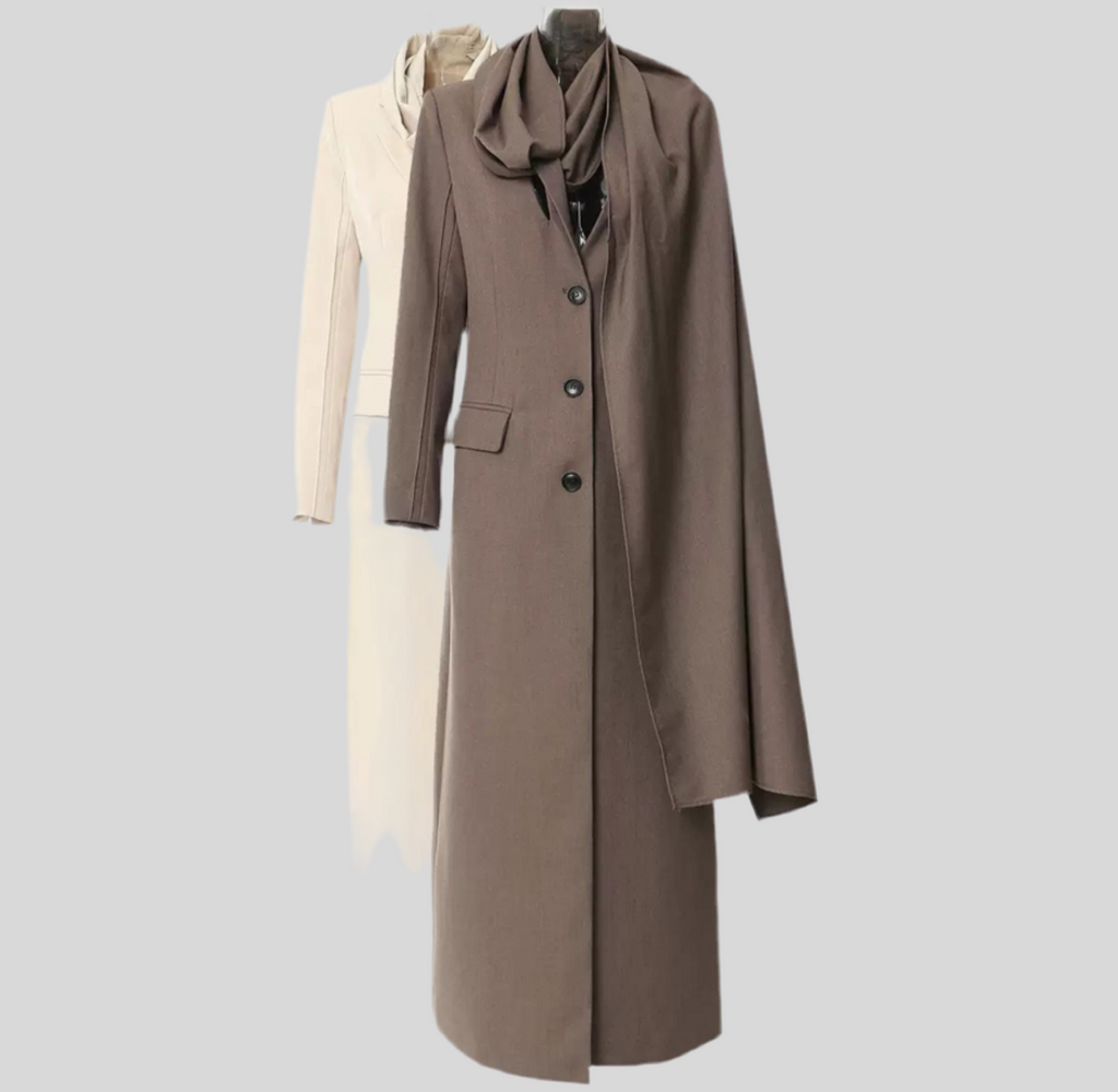 Café Drape Asymmetric Wool Coat