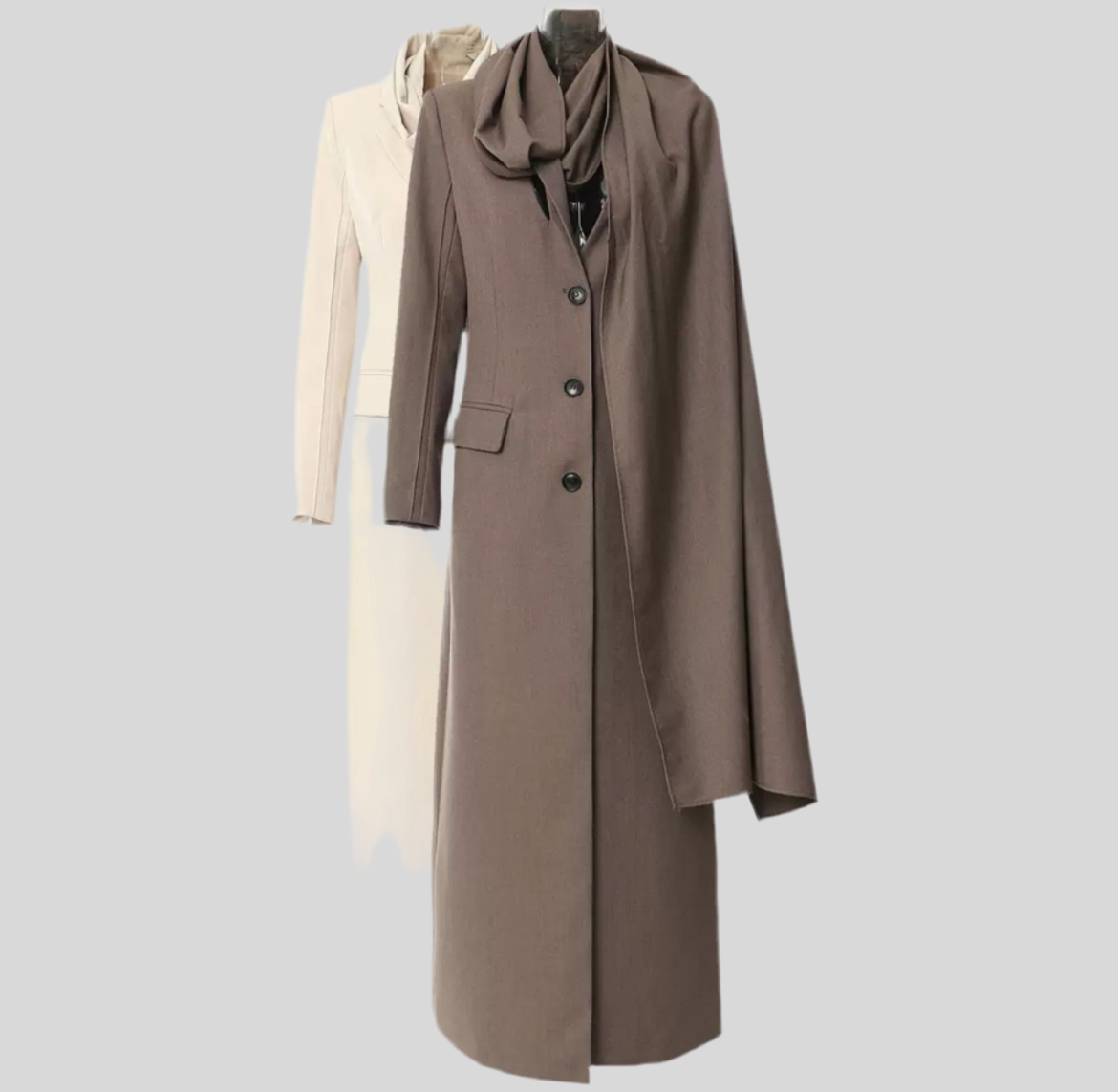 Café Drape Asymmetric Wool Coat