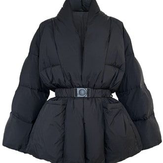 Black Belted Oversized Puffer Jacket – Peach Motel Outerwear