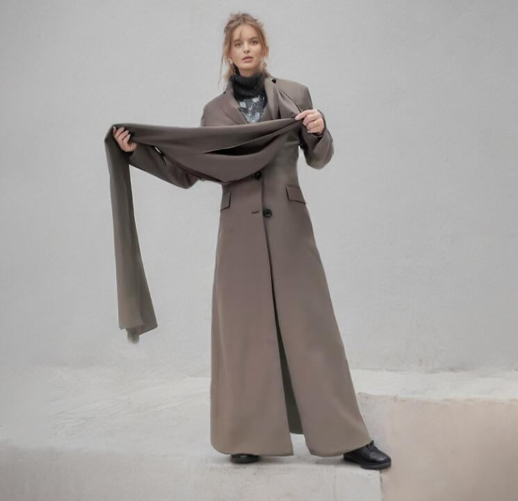 Café Drape Asymmetric Wool Coat