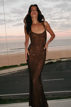 Chocolate Brown Ribbed Knit Maxi Dress – Peach Motel Clothing