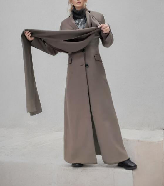 Café Drape Asymmetric Wool Coat