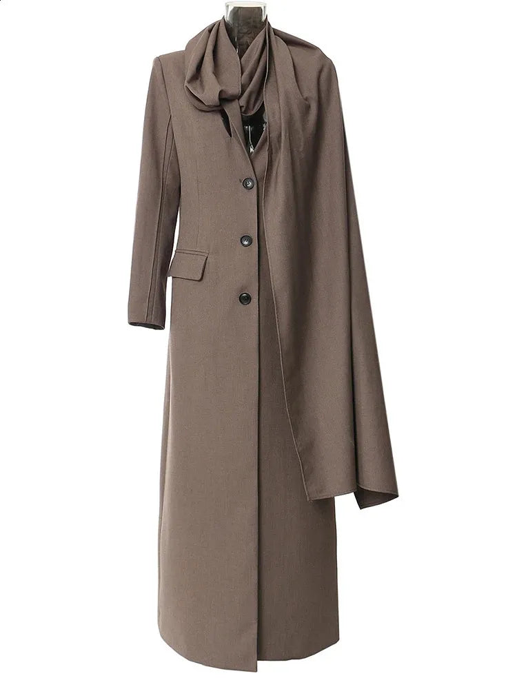 Café Drape Asymmetric Wool Coat