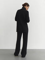 Cozy Knit Turtleneck Lounge Set – Available in Brown, Black, and White