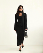 Lady in Black Blazer Top
