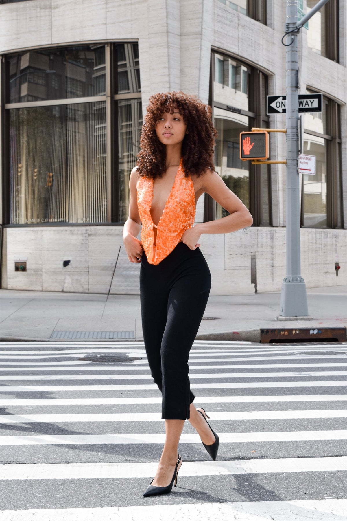 Sunset Disco Sequin Halter Top