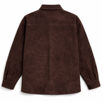 Brown Suede Overshirt Jacket – Luxe Button-Down Shacket for Effortless Layering