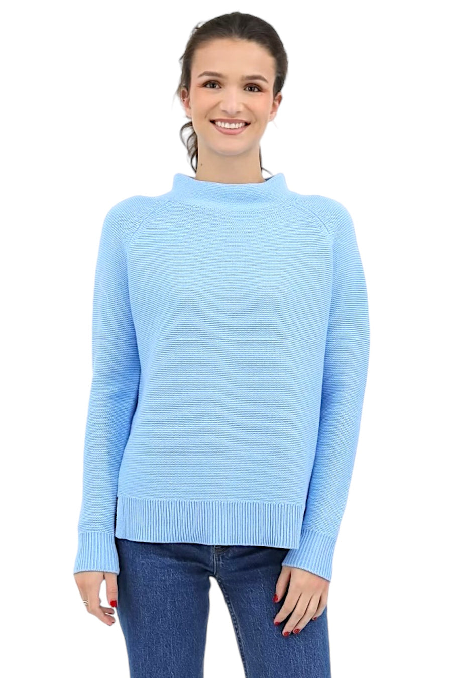 Sky Blue Knit Pullover Sweater – Classic Lightweight Women’s Knitwear | Peach Motel