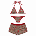 Cherry Leopard Print Triangle Bikini – Peach Motel Swimwear