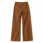 Women’s Brown Wide-Leg Pants with Side Button Detailing – Designer-Inspired 2026 Trend
