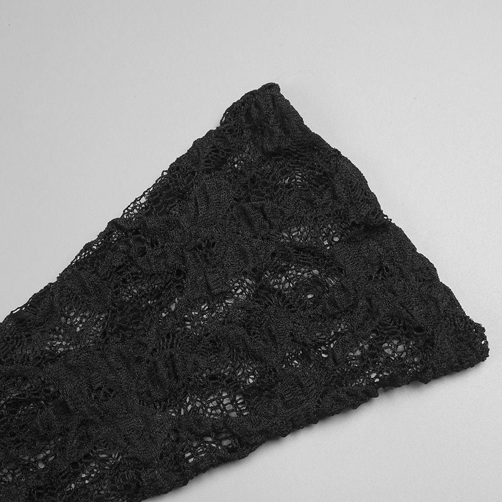 Black Lace Plunge Maxi Dress | Sheer Long Sleeve Evening Dress