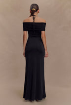 Black Off-Shoulder Maxi Gown