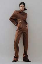 Best Women’s Cropped Brown High-Collar Jacket – Trendy 2025 Outerwear