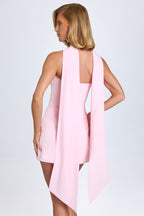 Pink Strapless Scarf Mini Dress – Elegant Tube Top Party Dress