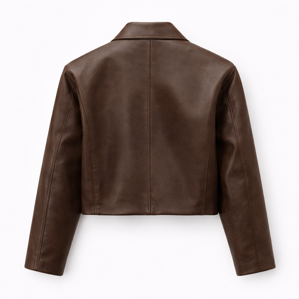 Cropped Brown Jacket with Utility Pockets | Peach Motel