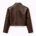 Cropped Brown Jacket with Utility Pockets | Peach Motel