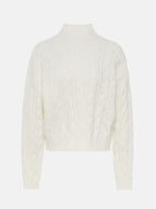 Cozy Cable Knit Sweater – Winter White Chunky Knit Pullover | Peach Motel