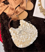 White Sequin Disc Handle Bag – Peach Motel Accessories