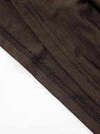 Chocolate Drape Mini Dress – One Shoulder Ruched Bodycon Dress with Side Train | Peach Motel