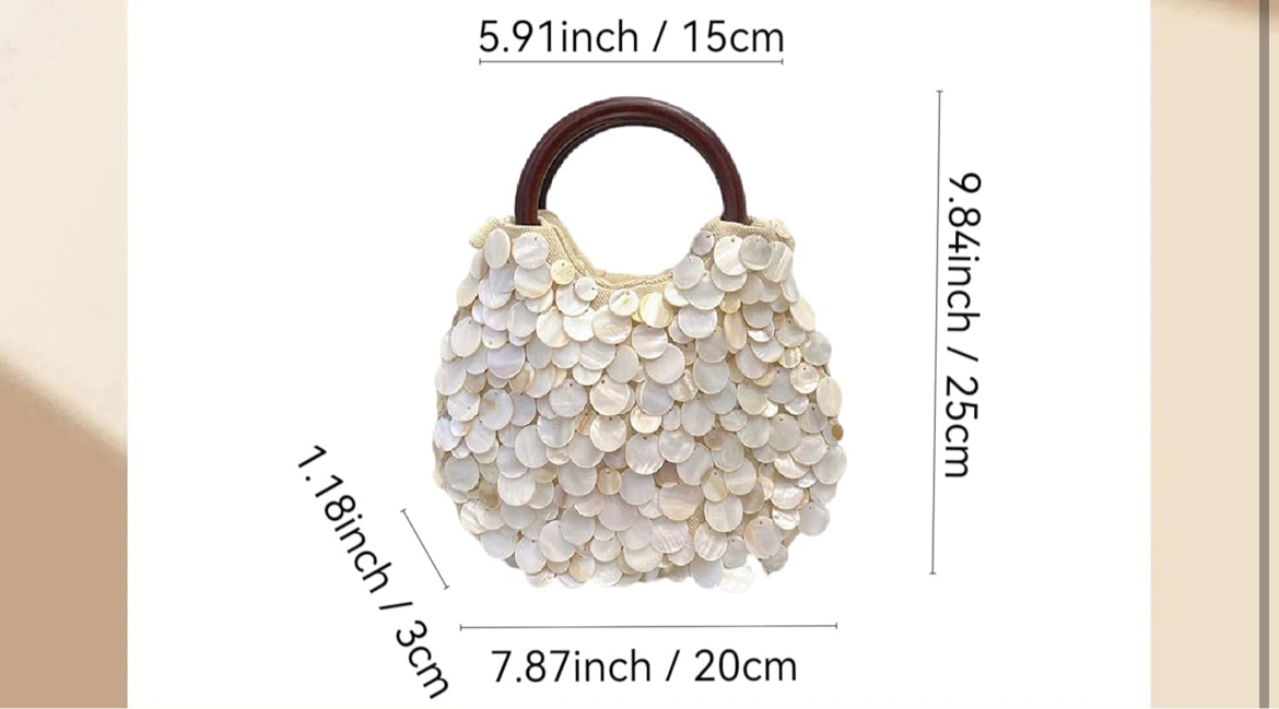 White Sequin Disc Handle Bag – Peach Motel Accessories