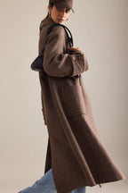 Oversized Wool Blend Long Coat in Chocolate Brown – Peach Motel Outerwear