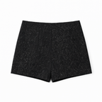 Black Tweed Jacket Top & Shorts Set with Belt – Sparkle Two Piece Suit Set